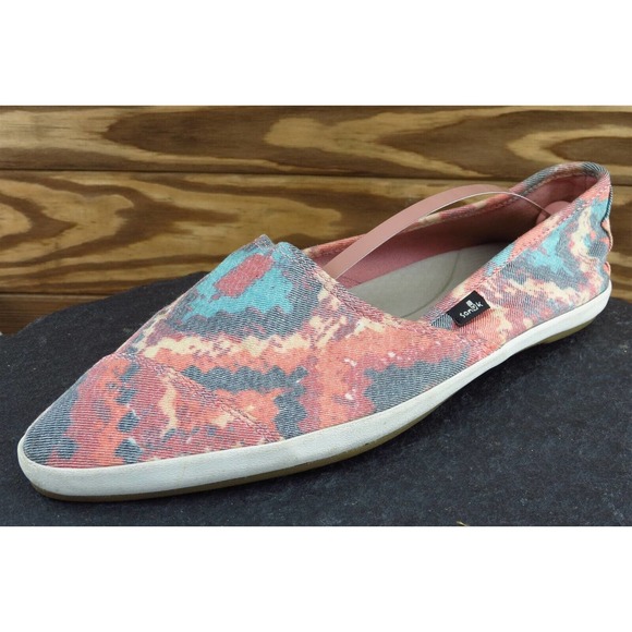Sanuk Sz 8 M Multicolor Almond‎ Toe Flat Fabric - Picture 1 of 8